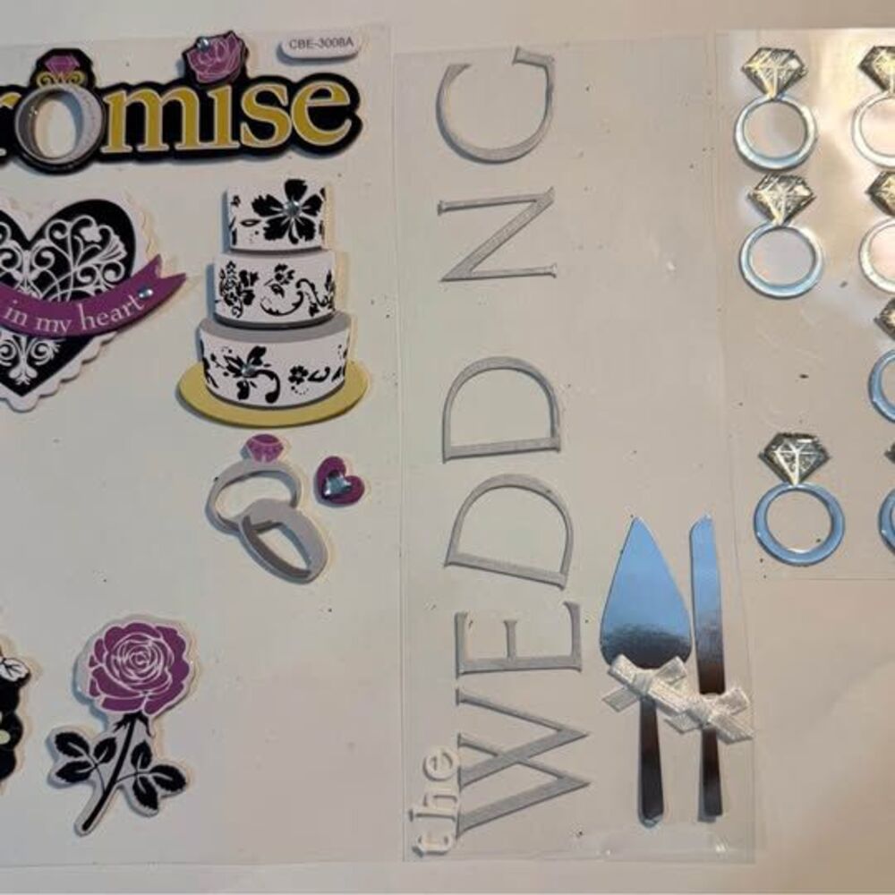 Multicolor Wedding lot of Scrapbooking Stickers